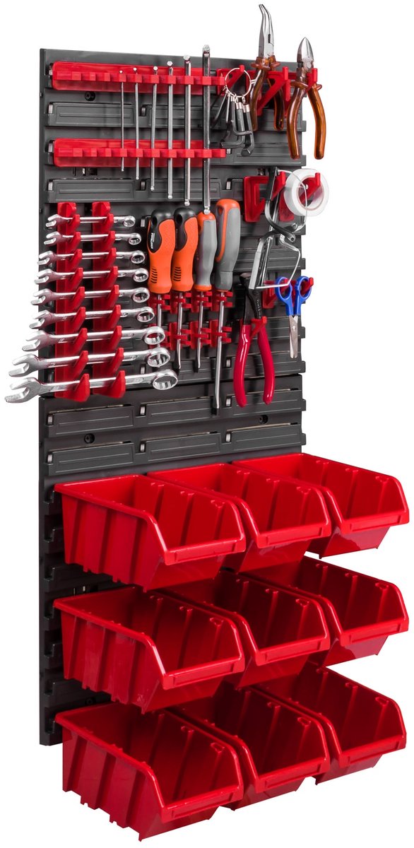 Gereedschapswand 78x39 cm met Bakken en Houders - Werkplaats Organizer