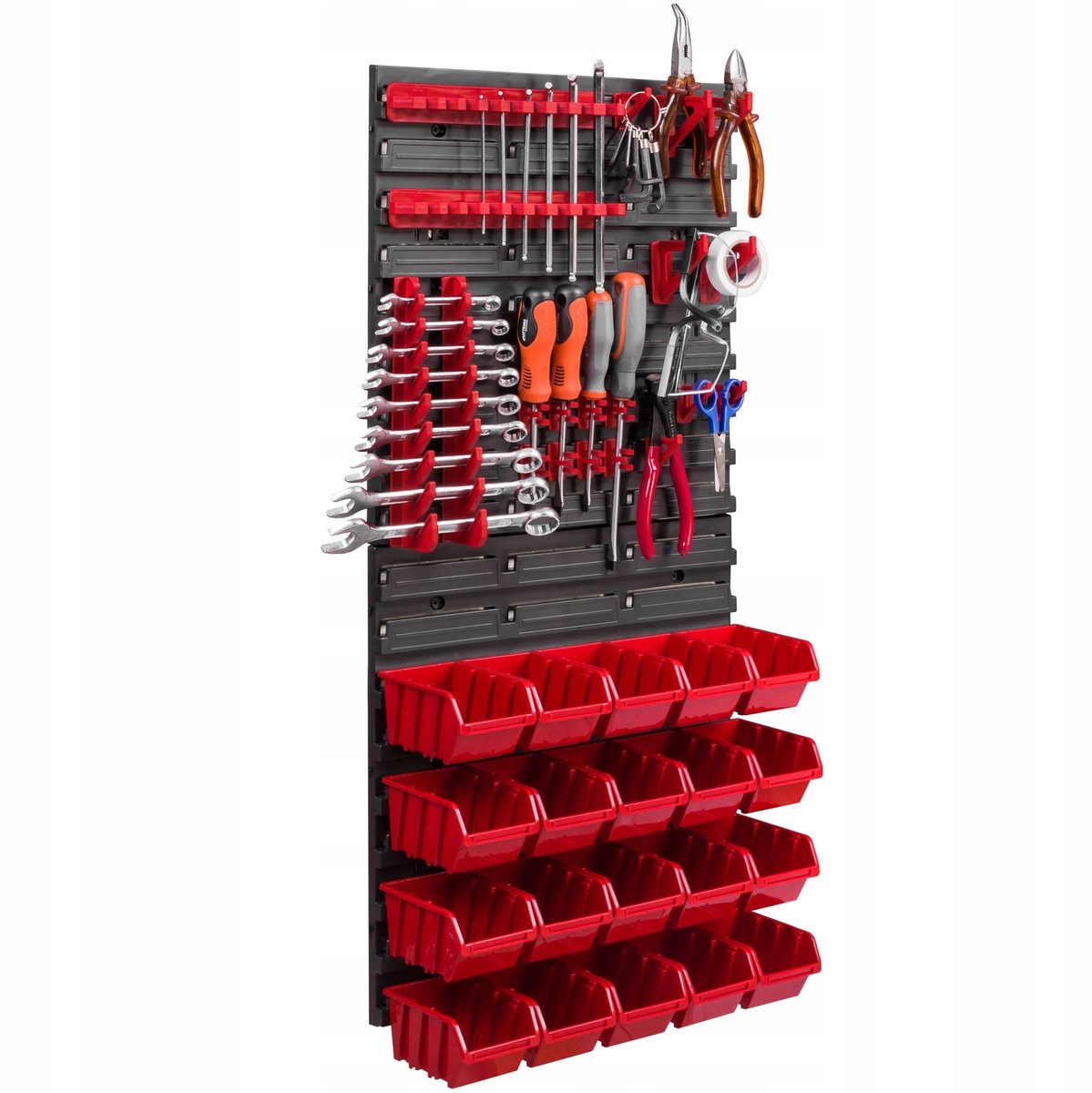 Gereedschapswand 39 x 78 cm met 20 bakjes en ophanghaken