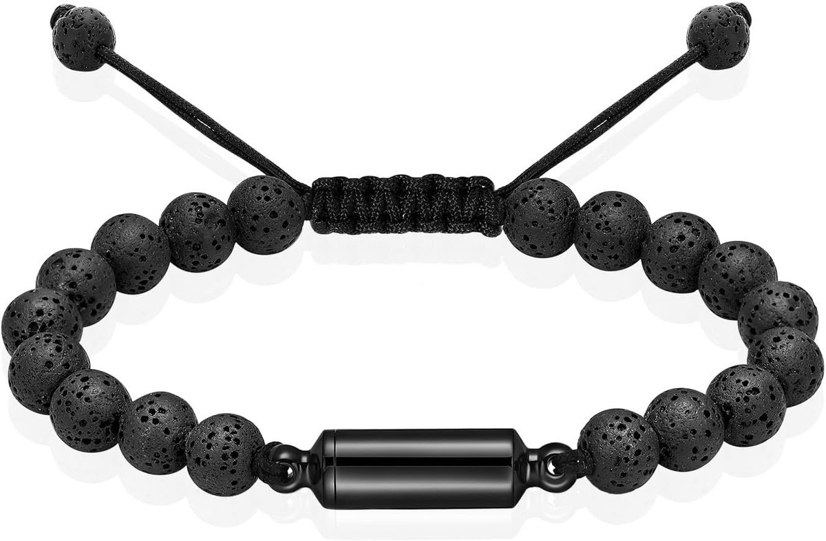Crematie urn armband - verstelbare koord bangle - handgemaakte kralen - herinneringssieraad voor as - ShopVlot