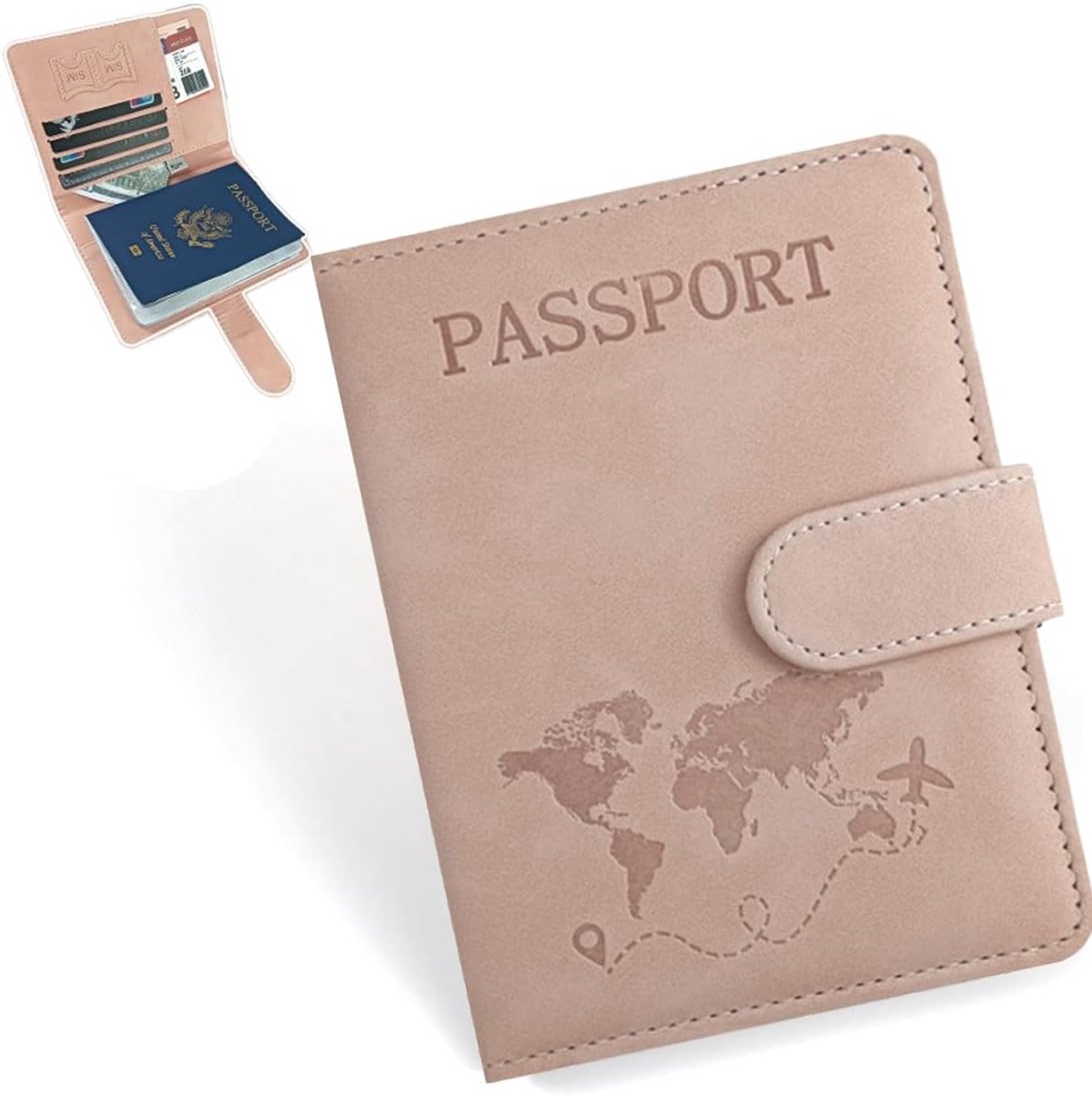 COYUN Paspoorthoes, paspoorthoes met RFID-blokkering, PU-lederen paspoorthoes, paspoorthoes voor creditcards - ShopVlot
