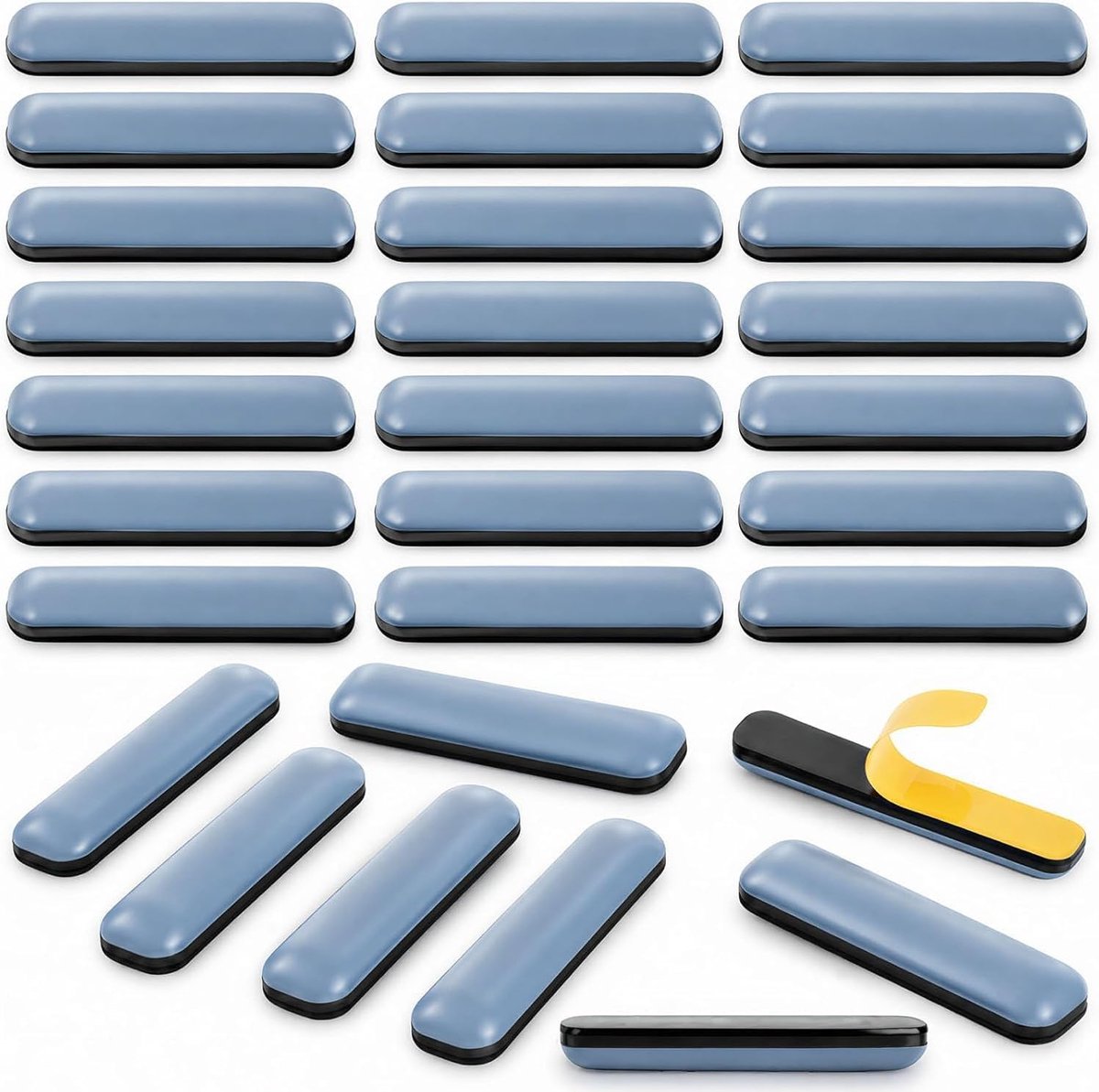 25 Pieces Self Adhesive Teflon Furniture Glides 75x16mm – Rectangular PTFE Seat Glides for Heavy Furniture, Glides - ShopVlot