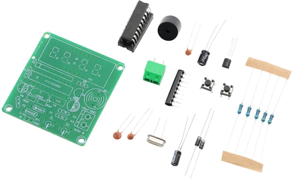 Digitale klok doe-het-zelfkit - 4-cijferige microcontroller - eenvoudige montage - ideaal voor studenten - ShopVlot