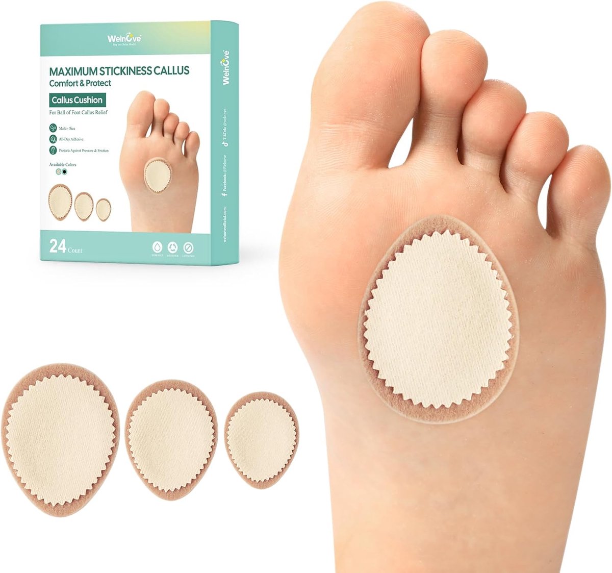 Welnove Extra thick corns and calluses pillow, effectively relieves pain and protects against friction, all-day - ShopVlot
