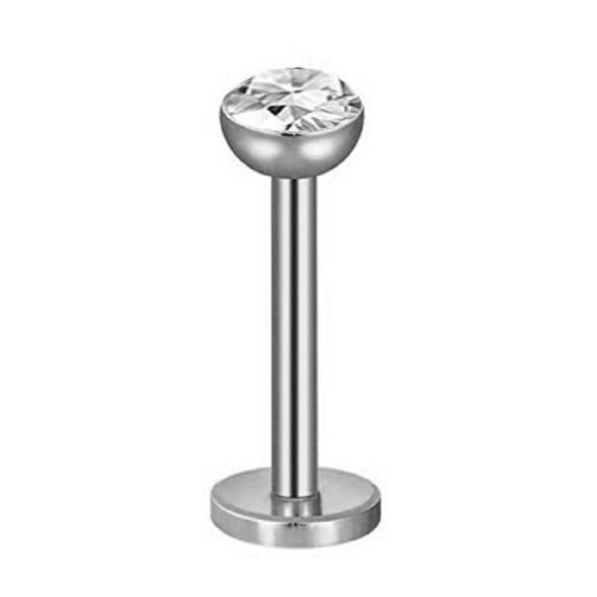 Piercing | Zilverkleurig | Witte Steen | Oor | Tragus | Helix | Labret | Lip