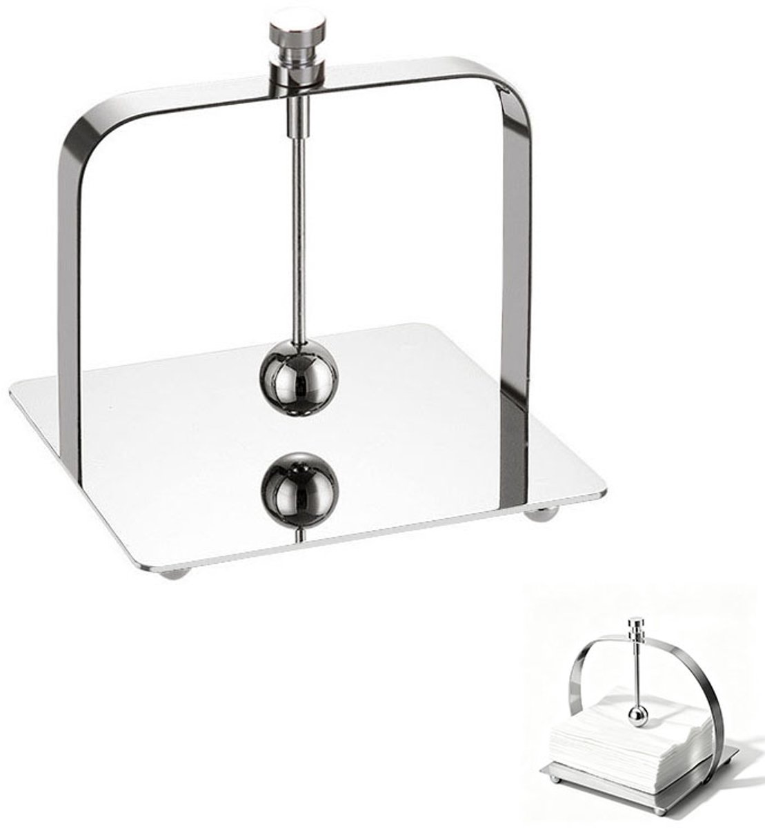Servethouder – Servethouder van roestvrij staal – Servetdispenser voor op tafel – Servetstandaard voor de eettafel – 13,5 x 12 cm – Geschikt voor restaurants, clubs, hotels, banketten en feesten – Zilver