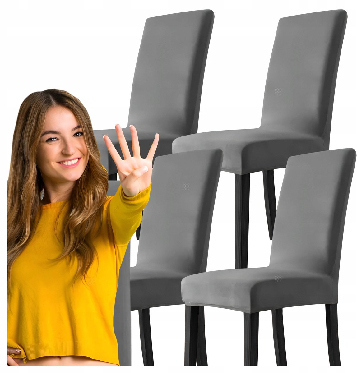 Set van 4 Luxe Stoelhoezen - Elastisch en Elegant