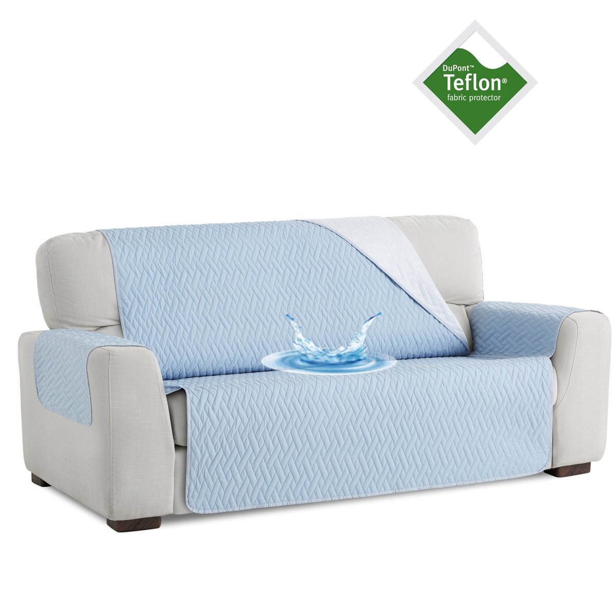 Waterdichte Sofahoes Teflon Blauw 200 cm - Beschermhoes voor 4-zits bank