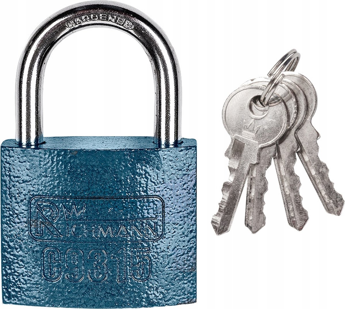 Richmann Stalen Hangslot Blauw 50mm - Hoge kwaliteit met 4 sleutels