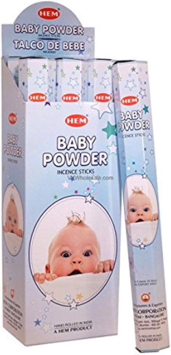HEM Baby Powder 100 Incense Sticks (5 x 20 stick packs) - ShopVlot