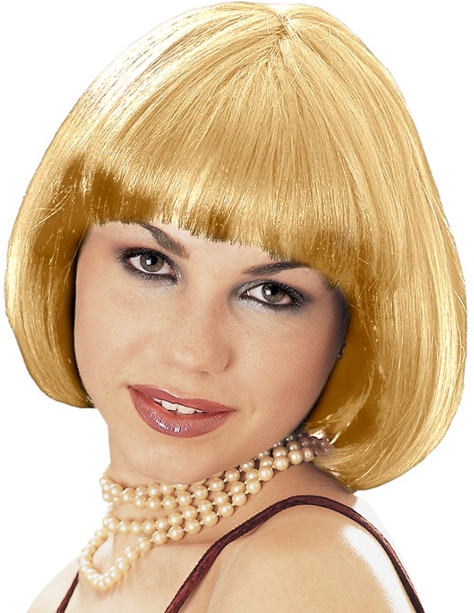 Merkloze Blond Bob Pruik met Pony - Retro Jaren '20/'40 Stijl
