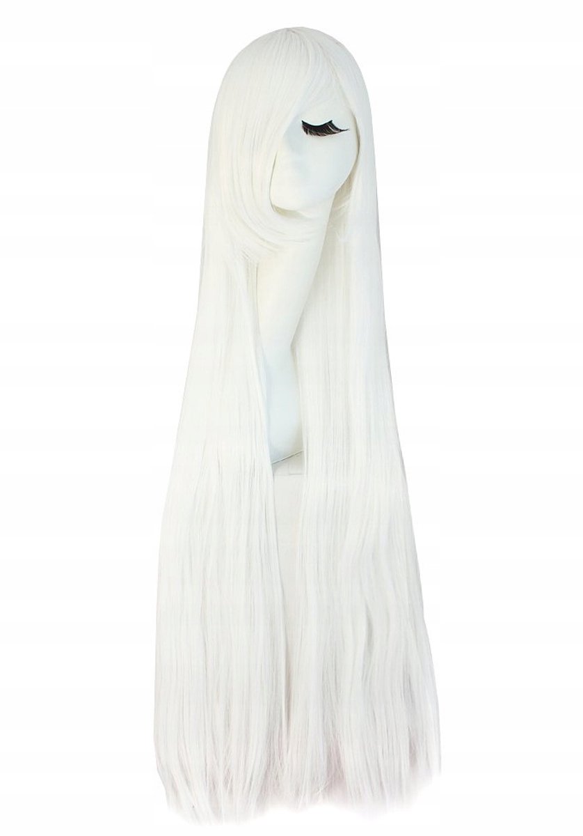 Damespruik Lange Witte Anime Cosplaypruik 100cm