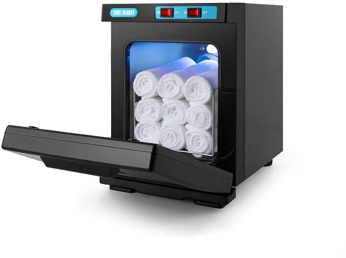 UrbanSelect Handdoekverwarmer - Towel Warmer - 5L Inhoud - Snelle Opwarming - UV-Functie - RVS Binnenkant - 150W - Zwart