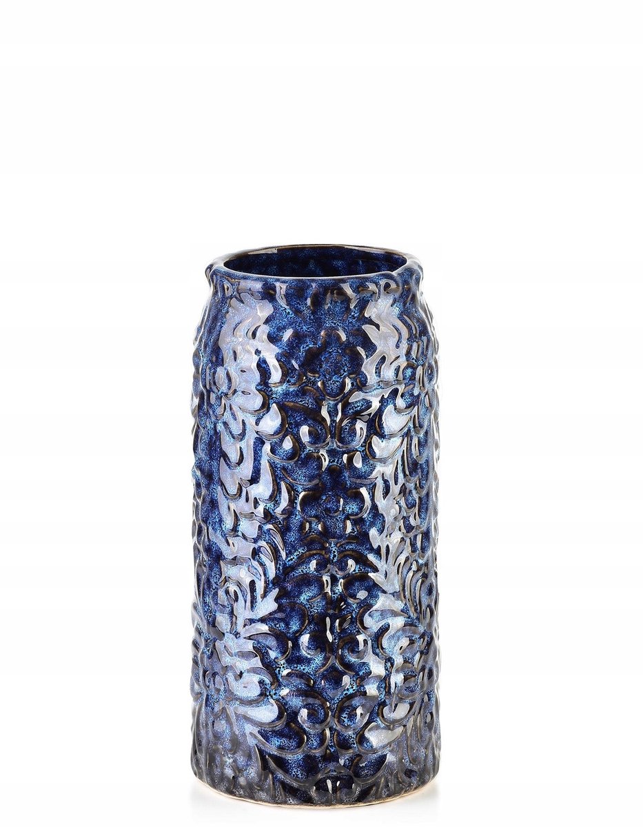 Keramische Vaas Blauw 21 cm - Decoratief & Stijlvol