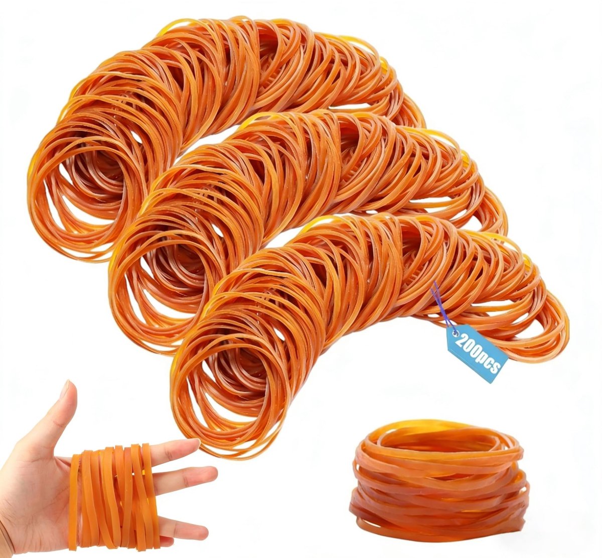 200 Gummibanden 60x3 mm Donkergeel