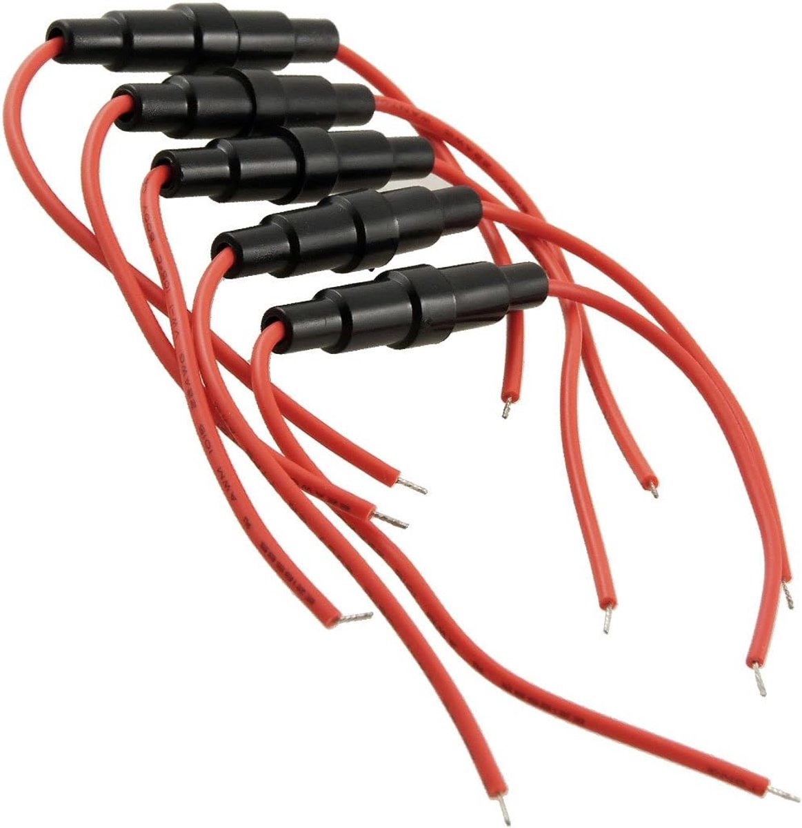 Sourcing Map 5pcs 5x20mm Fuse Holder Type Inline Screw with 22 AWG Cable - ShopVlot