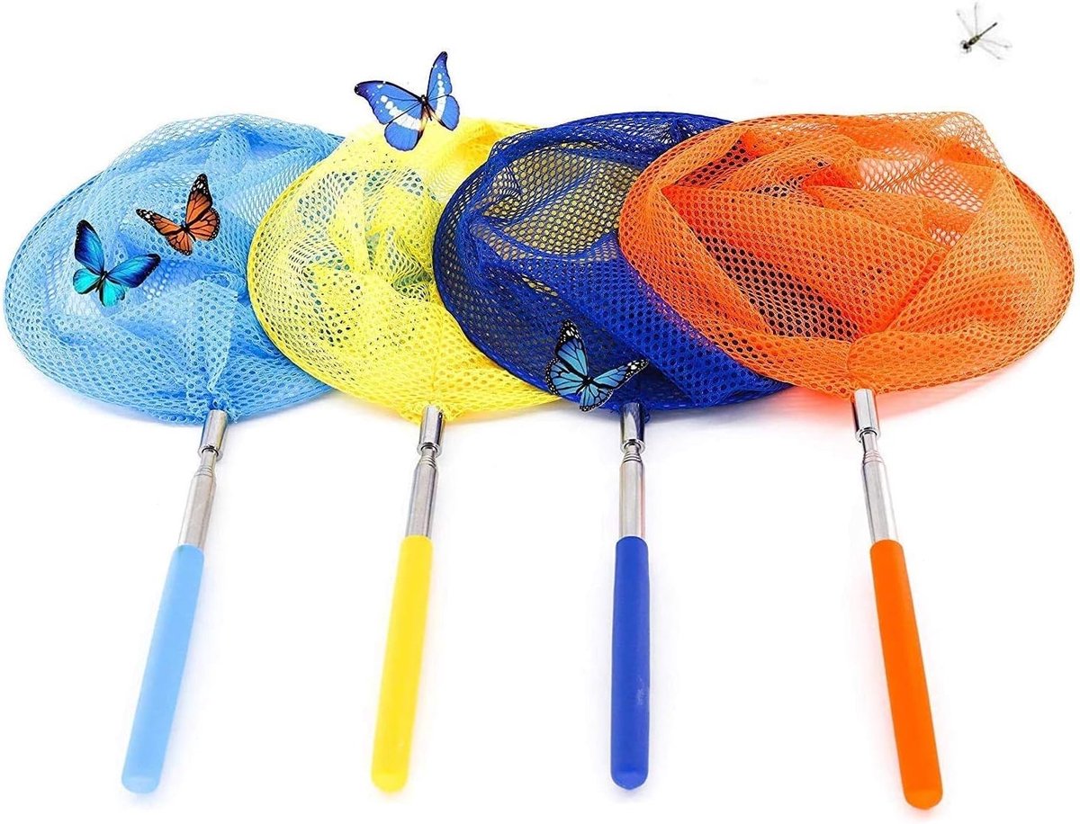 Butterfly net, Children's Fishing Net, Pack of 4, Extendable Insect Catching for Butterfly Insects - ShopVlot