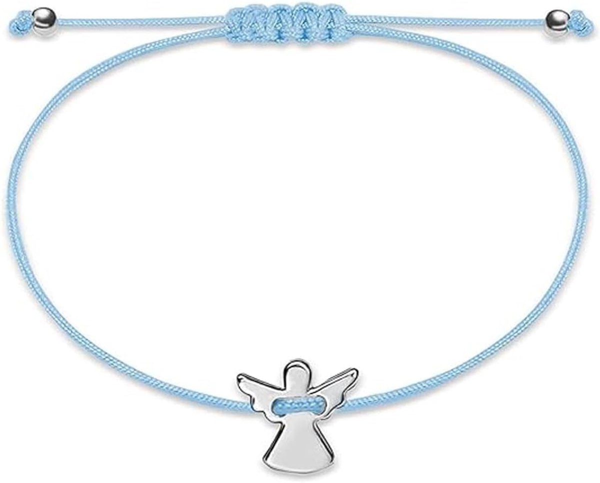 Beschermengel-touw, zilver, verstelbaar gevlochten touw, 1 stuk, handgemaakt vriendschapstouw, geschikt als cadeau - ShopVlot