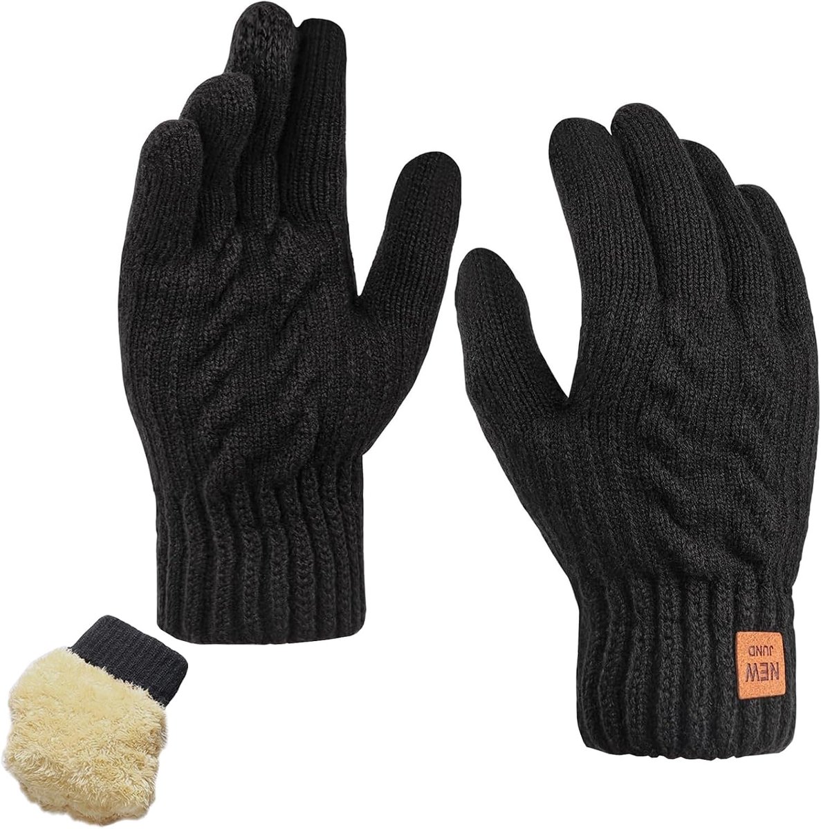 Men's Winter Gloves, Thermal Gloves with Fleece Lining, Touchscreen, Warm, Soft, Elastic, Knitted Cuff, Thermal Gloves - ShopVlot