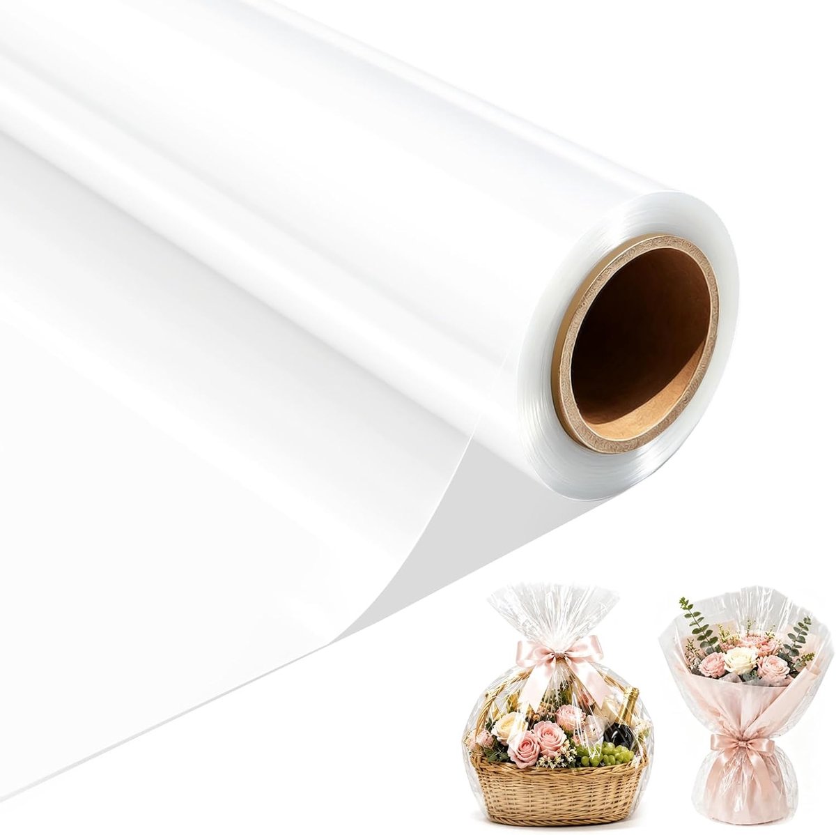 PDKKFF 80 cm x 40 m transparant papier, cellofaanpapier, 3 mm - ShopVlot