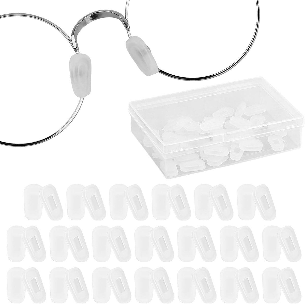 20 Pairs of Nose Pads Soft Silicone Screw Glasses Nose Pads Non-Slip Glasses Nose Pad Glasses Repair Kit Full Frame - ShopVlot