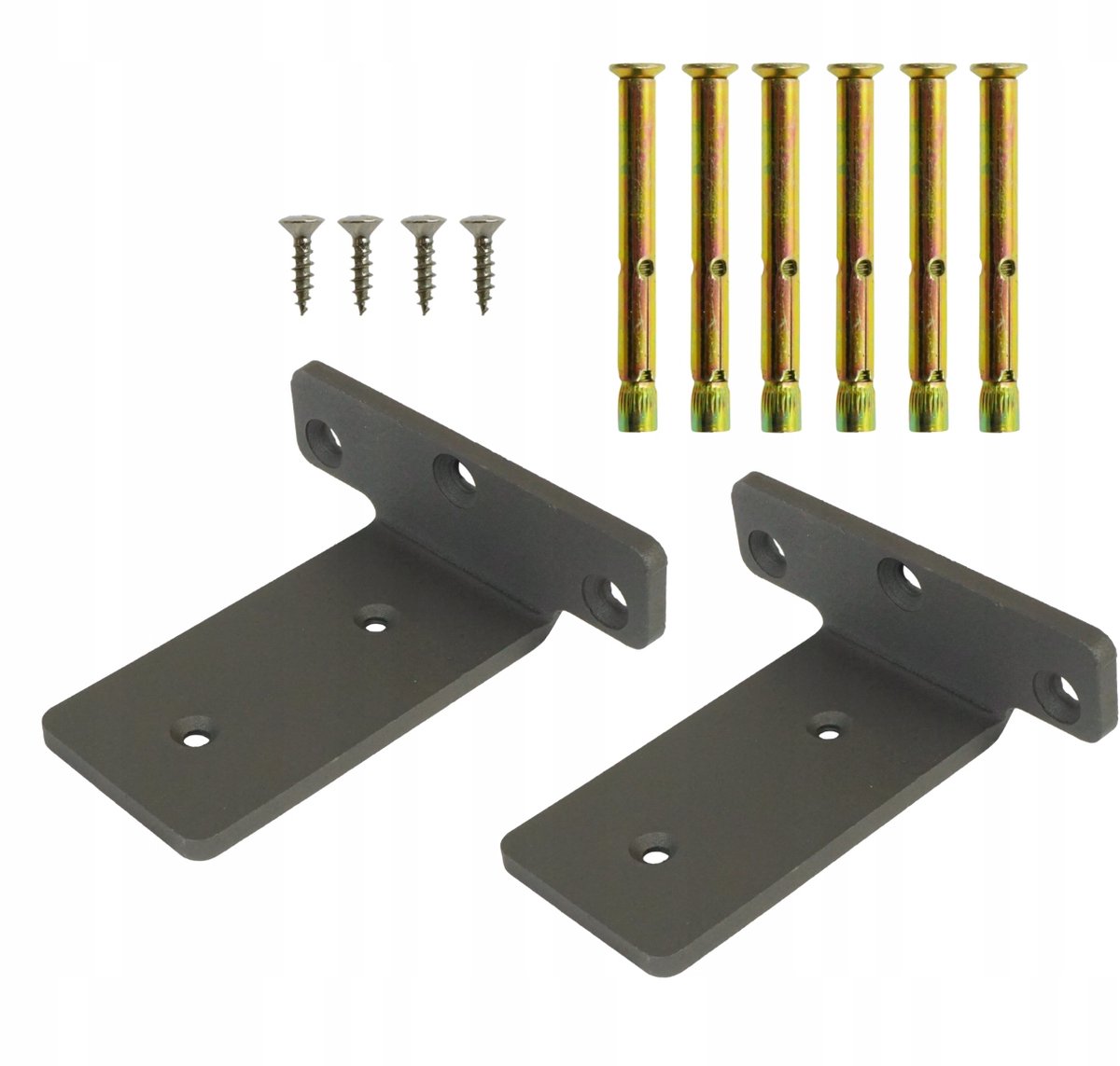Grijze T-vormige Plankdragers 10cm - Set van 2