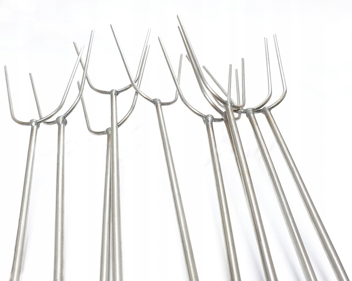 RVS grillspiesjes 140cm 10 stuks + Ophangrek