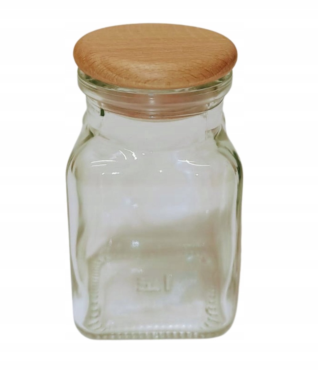 Glazen Kruidenpotje 150ml met Houten Dop - 1 Stuk