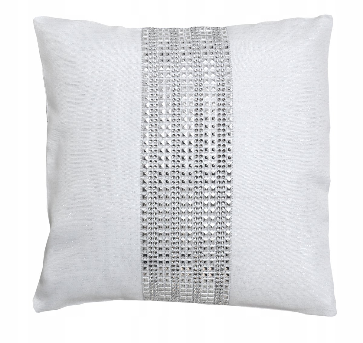 Decoratieve Kussensloop Glamour 50x50 cm Wit met Zilveren Accent