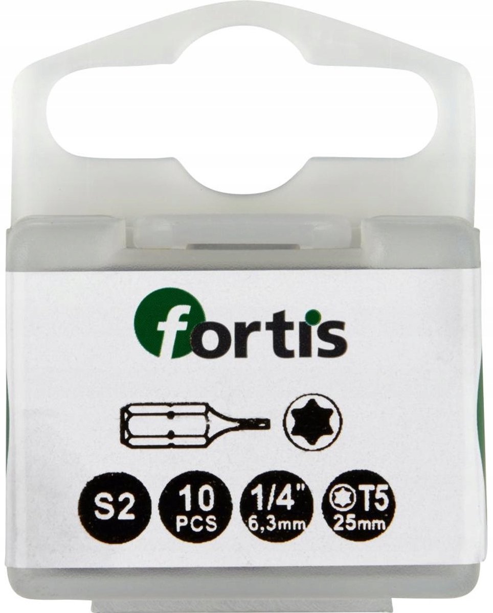 Fortis Torx T30 Bits 1/4" x 25mm - Set van 10 stuks