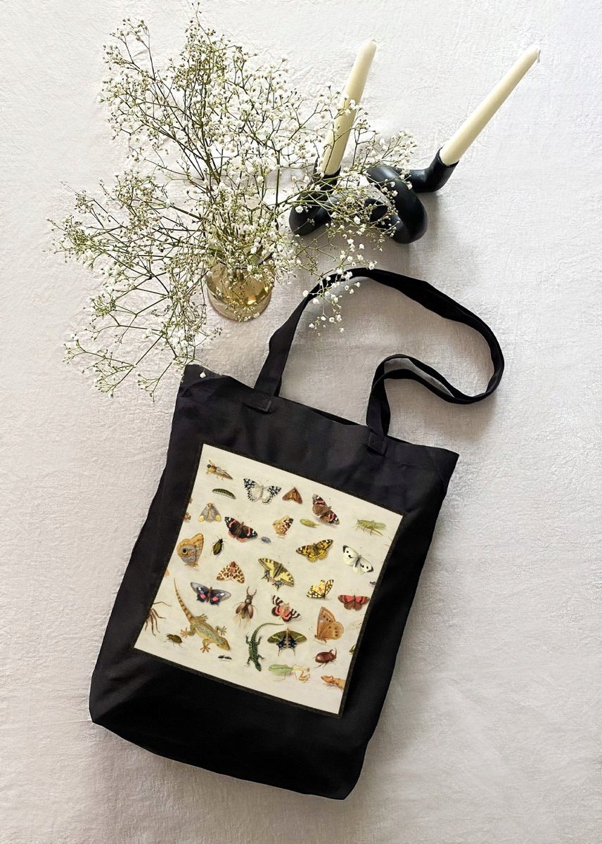 Shopper Tas met Insecten Studie Print - Jan van Kessel
