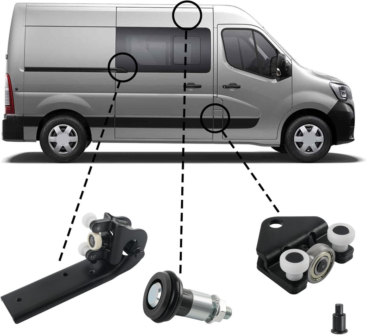 Vervangingswielen voor rechterzijdeur - Geschikt voor Renault Master/Nissan Interstar/Opel Movano 1997-2010 - ShopVlot