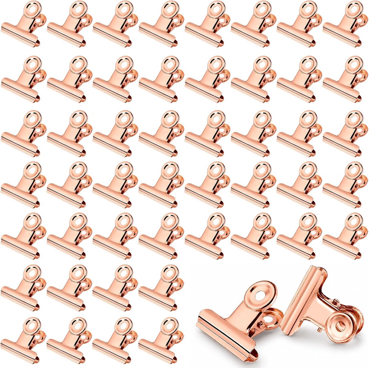 bulldog paperclips 22 mm - roségoud - multifunctionele klemmen - perfect voor kantoor en kunsthandwerk - ShopVlot