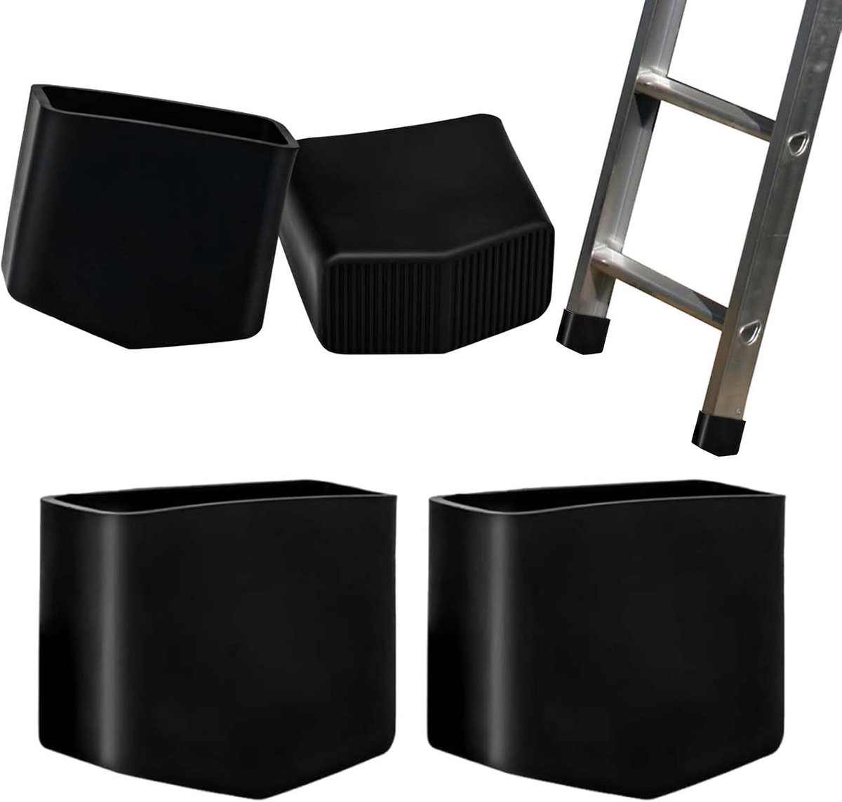 Rubberen Voetjes 40x20mm - Antislip Laddervoetjes - Duurzaam en slijtvast - Voor stevige ondersteuning - ShopVlot
