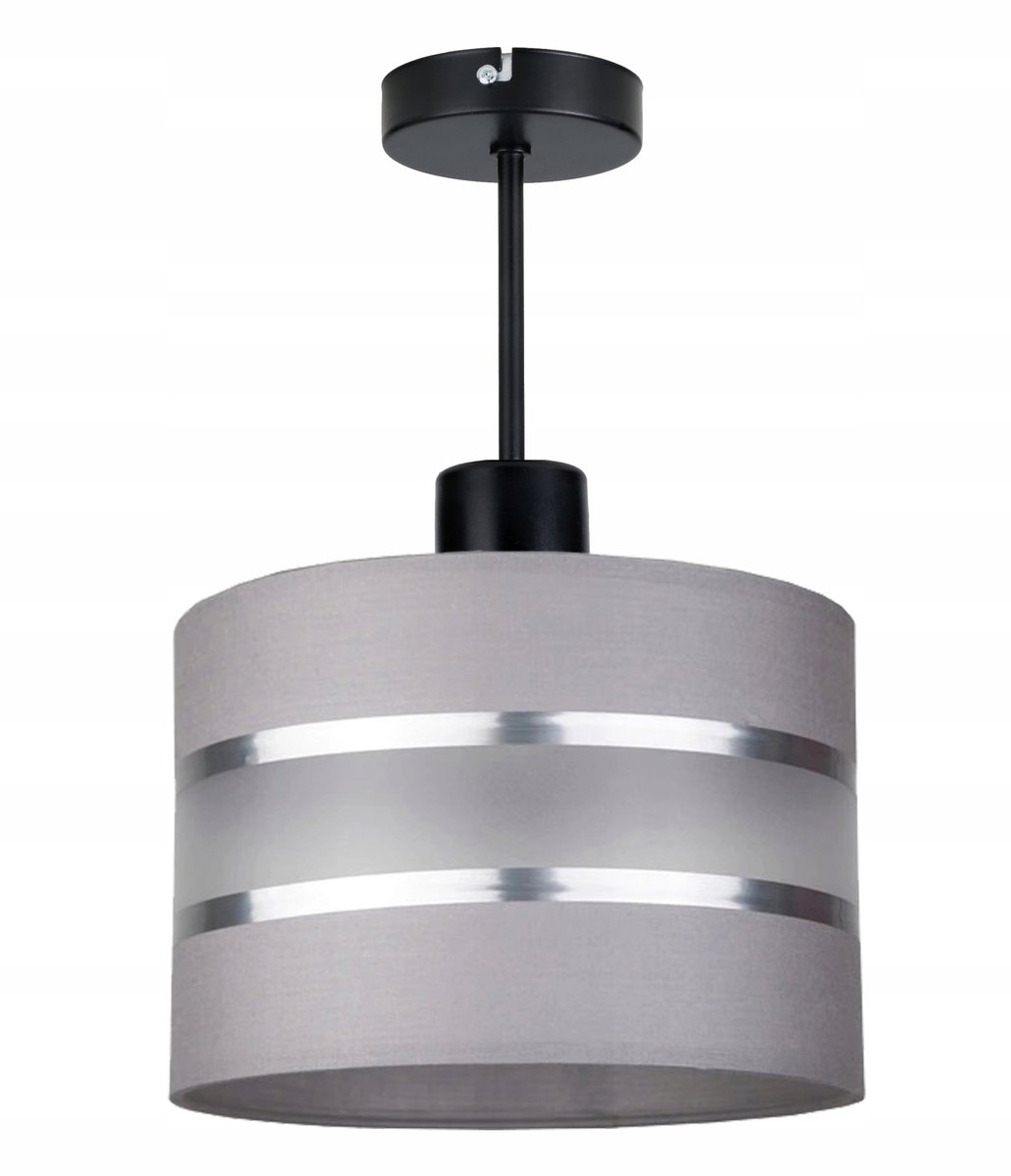 Merkloze Hanglamp met Stoffen Kap - Ø 20cm - Grijs