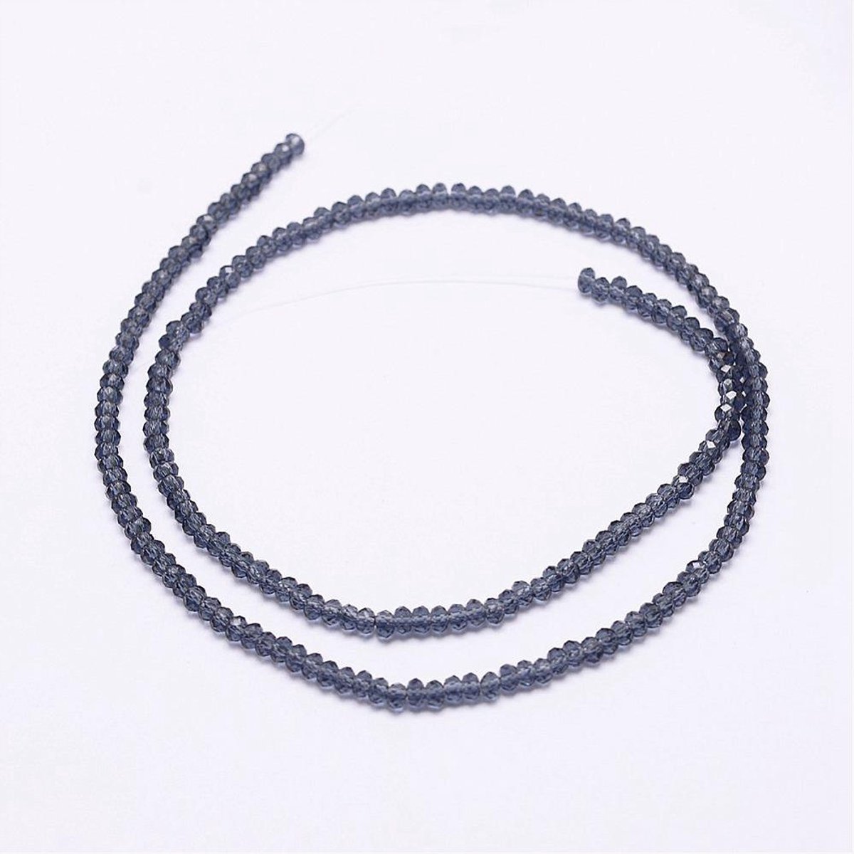 Merkloze Glazen Kralen Rondel Pruisisch Blauw 2.5x1.5-2mm 195st/40cm