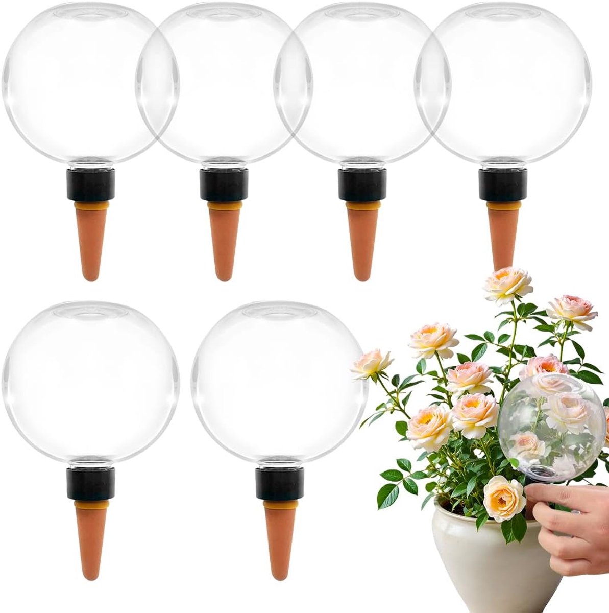 Wapasezyar 6 stuks irrigatieballen voor planten, 500 ml waterdispenser planten, automatische plantenirrigatie - ShopVlot