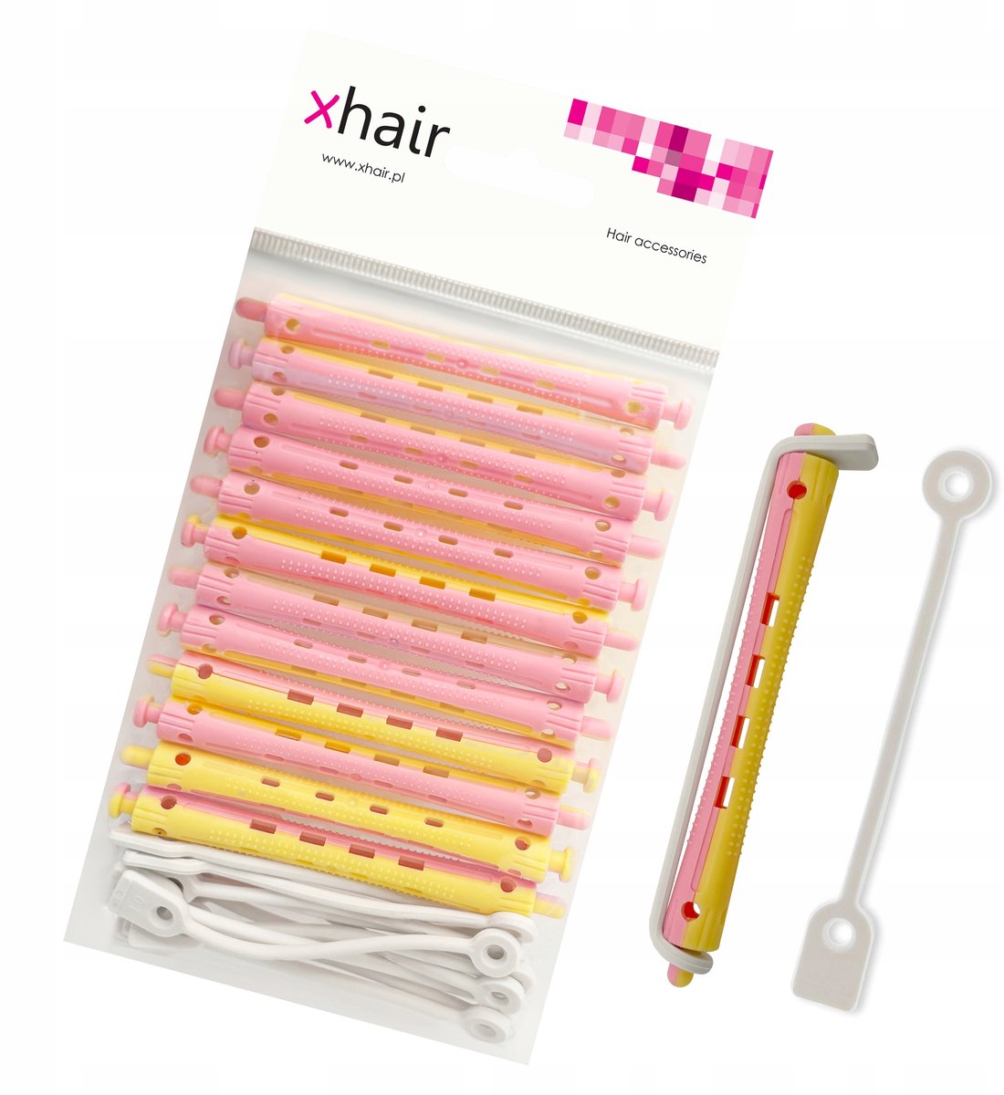 Dunne permanentrollers met elastiek, 8mm, 12 stuks voor kort haar