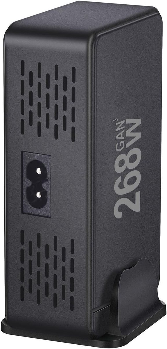 Stekkerdoos met 8 USB-Poorten - Zwart - Desktop Model - Met GaN3 Snel Opladen Technologie - Voor Thuis en Kantoor