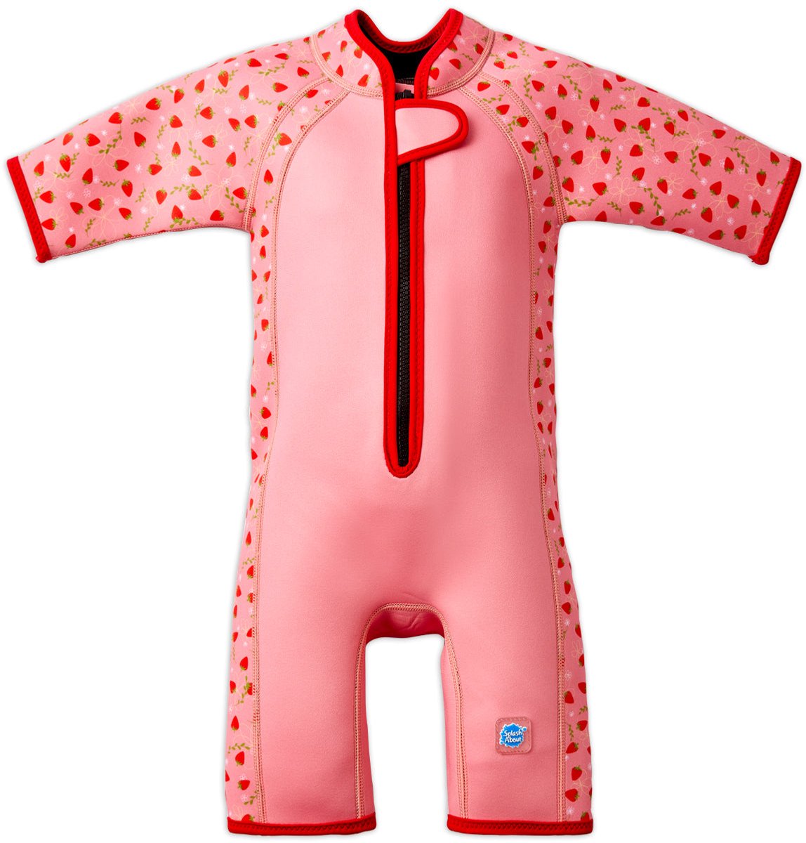 Splash About Kinder Shortie Wetsuit, Strawberry Field, 2-4 jaar– Neopreen Zwempak voor Zwembad en Strand