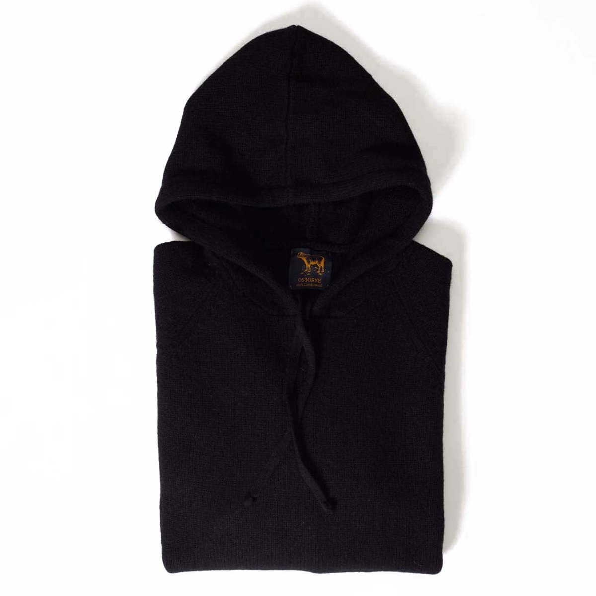 Osborne Knitwear Hoodie - Lamswol - Black - M