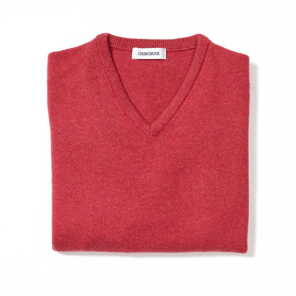 Osborne Knitwear Trui met V hals - Dames - Lamswol - Rouge - 2XL