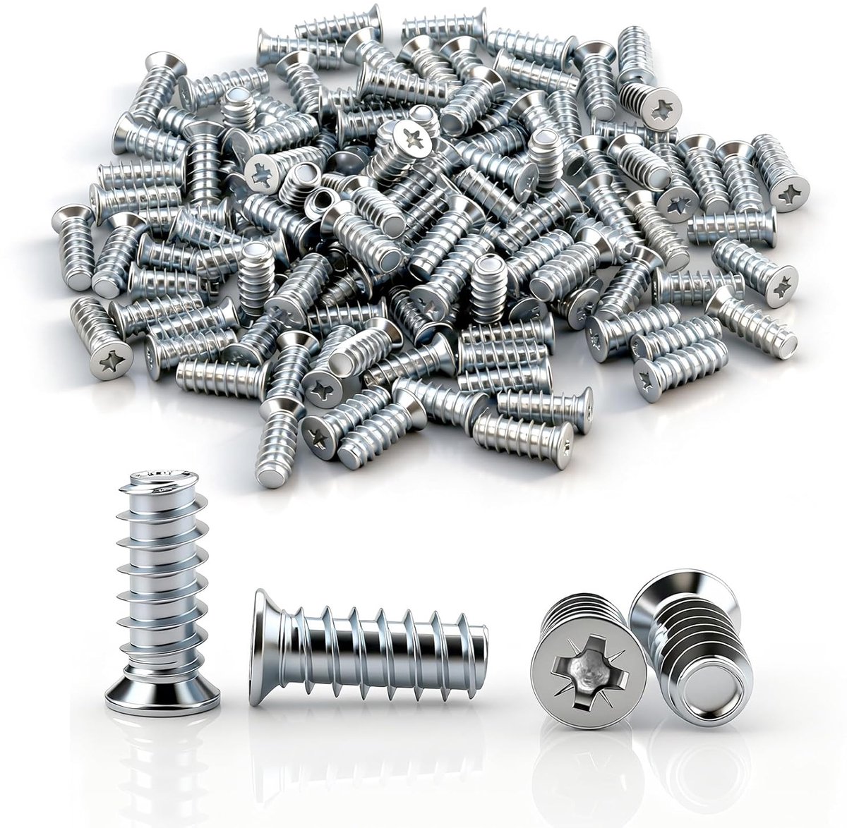 110 stuks M6,3 x 11 mm Euro schroeven assortiment meubelschroeven verzonken kop