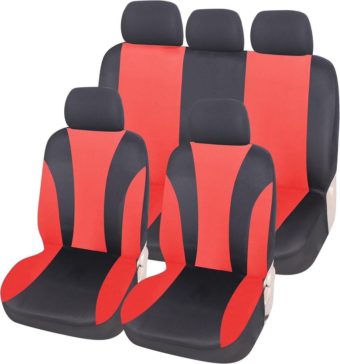 Accessori Lupex - Universele autostoelhoezen LS06 | Kleur Rood | Set Voor en Achter | Polyester | Geen Suv