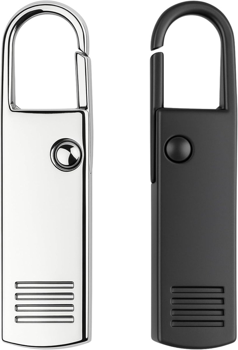 Ritstrekker voor reparatie, 2 stuks, van metaal, zwart, zilver, vervangende ritstrekker voor ritssluiting, ritssluiting schuiver voor jas, mantel, koffer, jeans, tas, ritstrekker lipjes