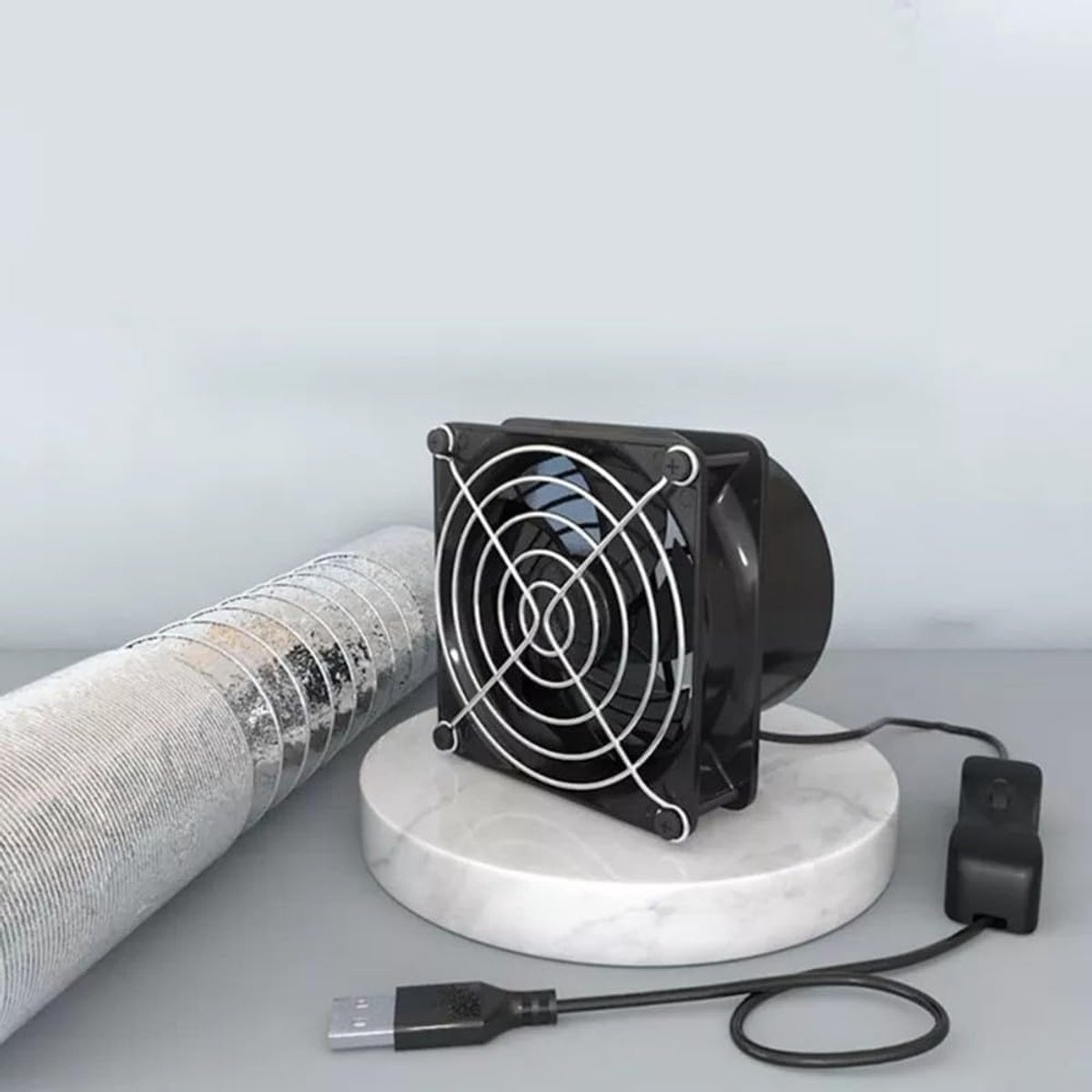 USB Soldeerrook Afzuigventilator Met 3 Buislangen, Efficiënte Ventilatie (ventilator plus 1m buis)