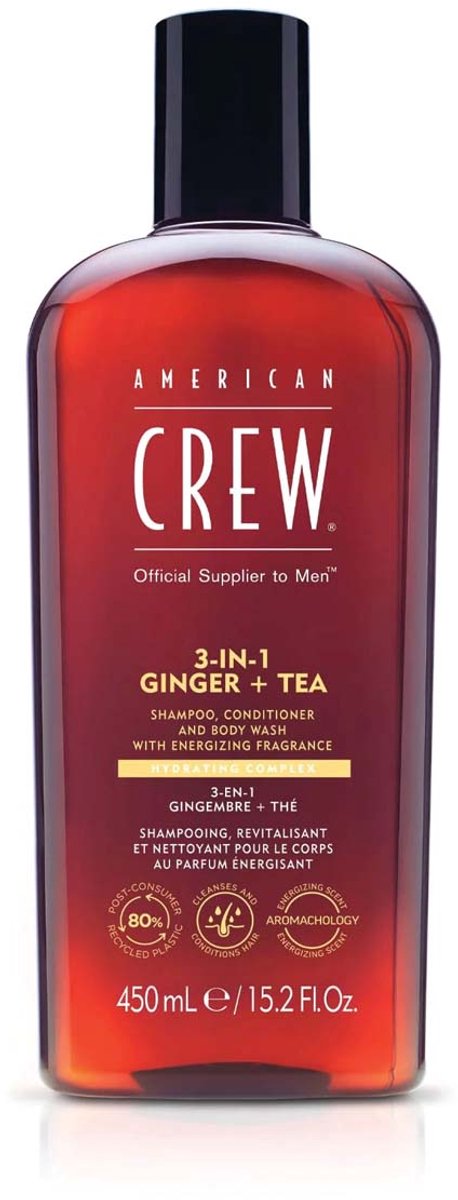 American Crew - 3-in-1 Shampoo, Conditioner & Body-Wash Ginger Tea