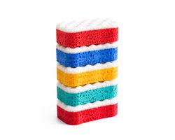 Badovo Massagesponsen - Set van 5 stuks - Verschillende kleuren - 17,5 x 9,5 x 4,5 cm