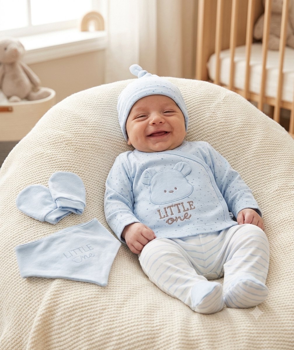 Little one - Baby newborn 5-delige kleding set jongens - Newborn kleding set - Newborn set - Babykleding - Babyshower cadeau - Kraamcadeau