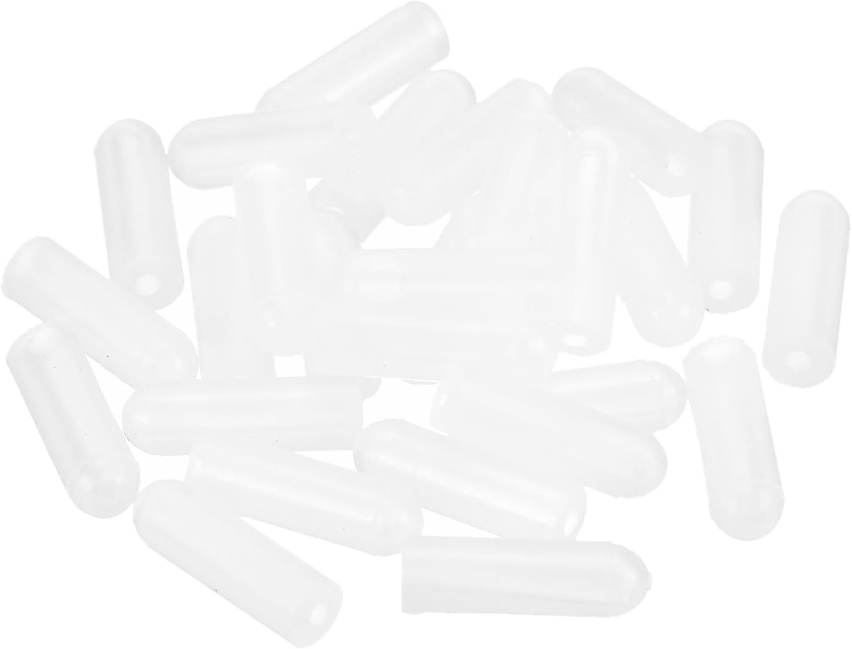 Siliconen eindkappen, 28 stuks, 1,8 mm (1/16") ID 13 mm (1/2") hoog, ronde rubberen schroefbeschermkappen, zachte flexibele schroefafdekkingen voor metalen buisstaafbouten, transparant