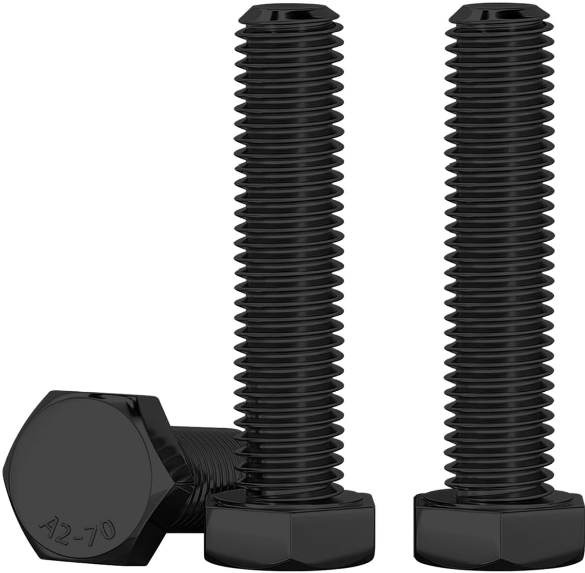 M8 Zeskantbouten‌ Zwart Roestvrij Staal A2 V2A M8 X 35 mm Zeskantbouten 10 Stuks DIN 933 Machineschroeven
